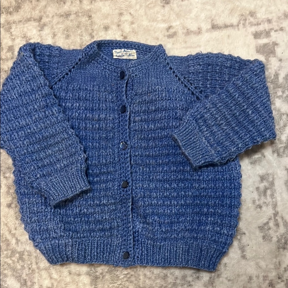 Vintage hand made sweater cardigan by Estelle F. Miles size 2t